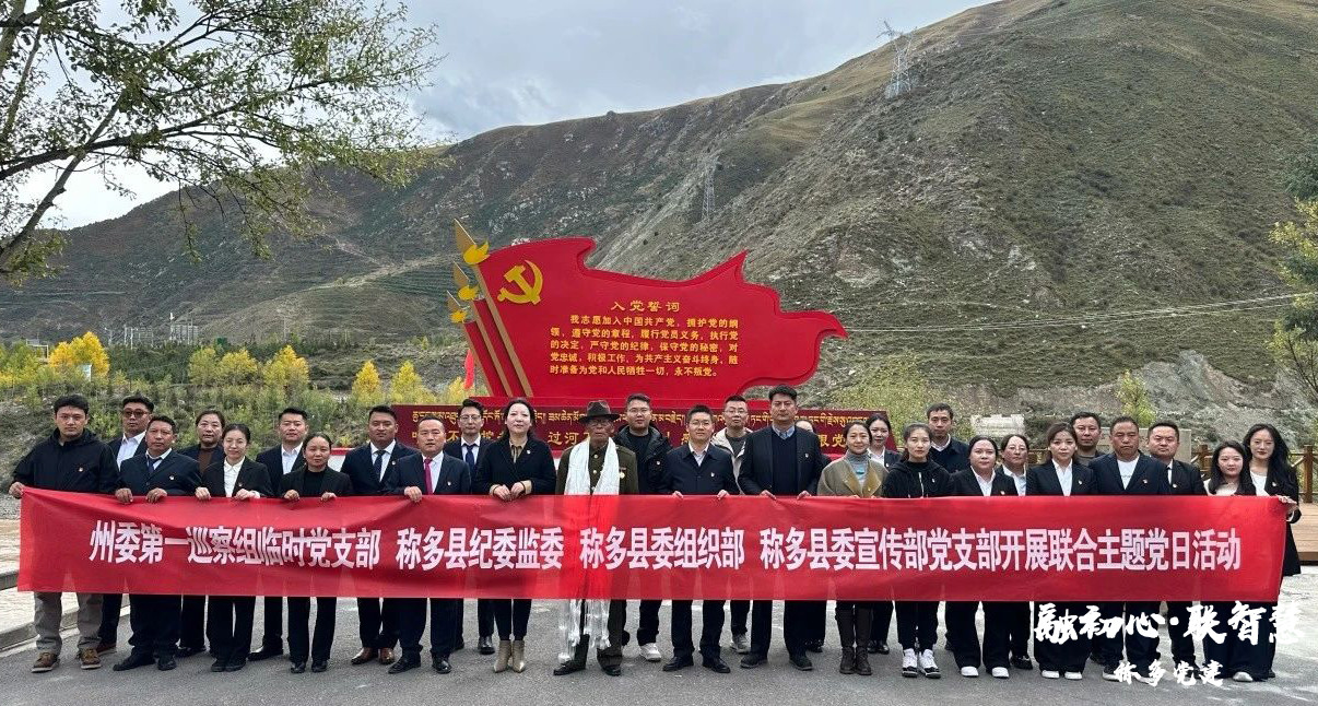 玉树州委第一巡察组临时党支部与称多县纪委监委、称多县委组织部、称多县委宣传部党支部全体党员开展联合主题党日活动